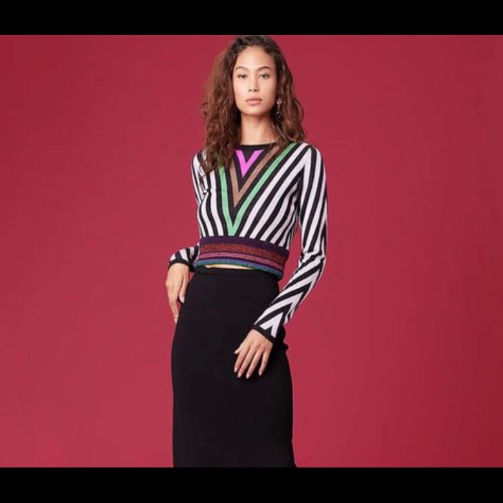 DVF Chevron Crewneck Sweater.